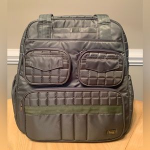 LUG Puddle Jumper Olive Army Green Travel Organizer Gym Bag Tote 16” x 14”